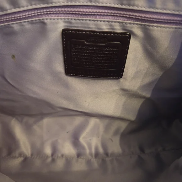 Y2K vintage Coach Signature Frame Carryall. Kisslock. Deep Plum. - Picture 8 of 14